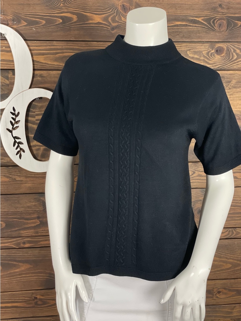 Norton McNaughton | Vintage Braided Cable Knit Turtle Neck Sweater Top